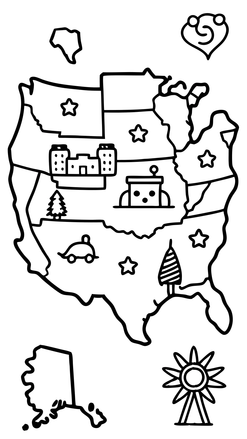 america map coloring page